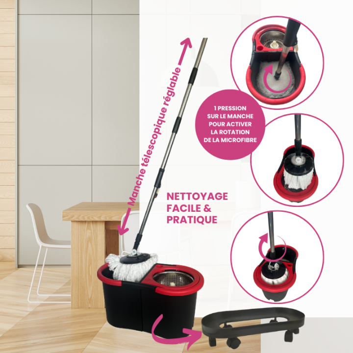 Recharge microfibre pour Balai Twist & Shine 2 en 1