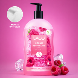 Savon mousse mains framboise LACO 1L – format XXL pH neutre