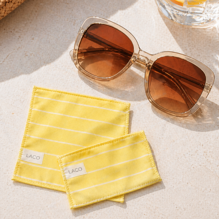 Nettoie-lunettes bambou Jaune | Nettoyer lunettes