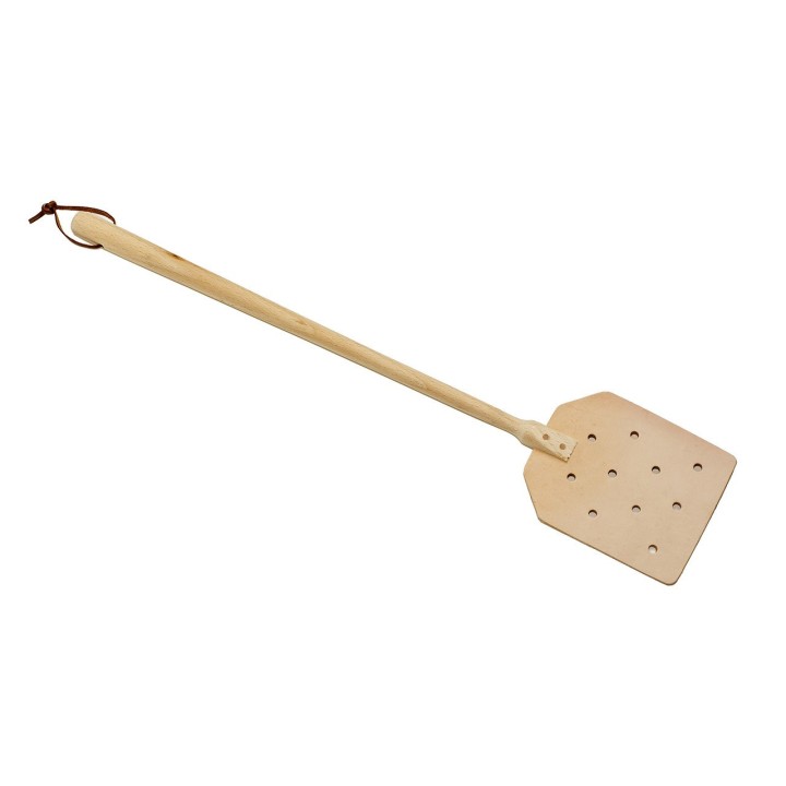 Tapette à mouches en Cuir | Tape mouches cuir et hêtre