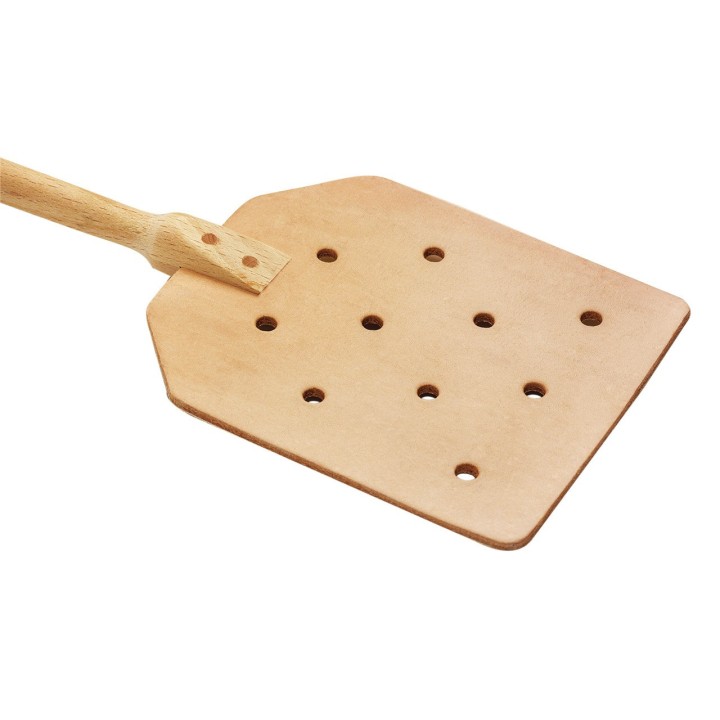 Tapette à mouches en Cuir | Tape mouches cuir et hêtre