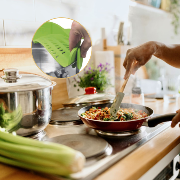 Passoire Clipsable LACO sur casseroles et poêles