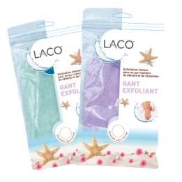 Lot de 2 Gants Exfoliants Violet Pastel et Vert Eau