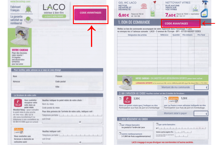 Bon de commande lacoshop